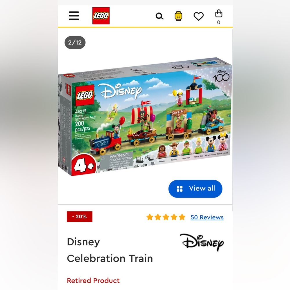 LEGO Disney 100 Celebration Train Set - NO LONGER MADE